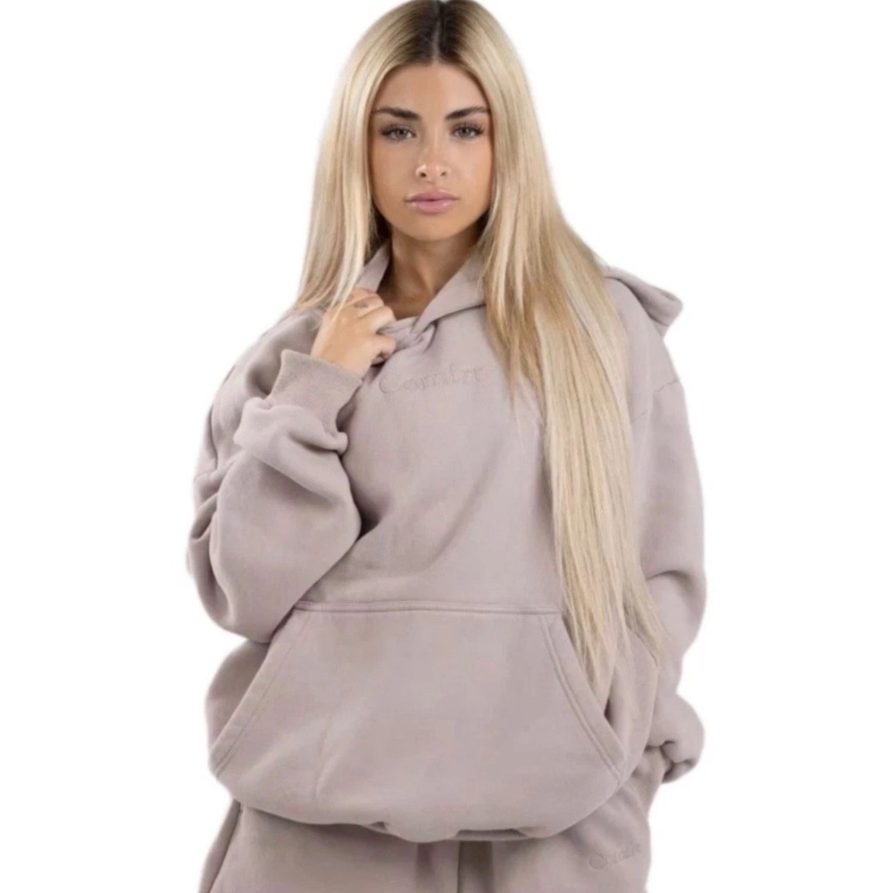 Comfrt Taupe Tan Worn-In Signature Pullover Oversized Hoodie Sweatshirt M